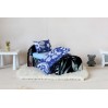 Miniature 1:12 scale bed, dollhouse furniture blanket