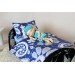 Miniature 1:12 scale bed, dollhouse furniture blanket
