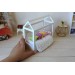 Miniature frame bed, dollhouse wooden canopy 