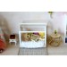 Miniature frame bed, dollhouse wooden canopy 