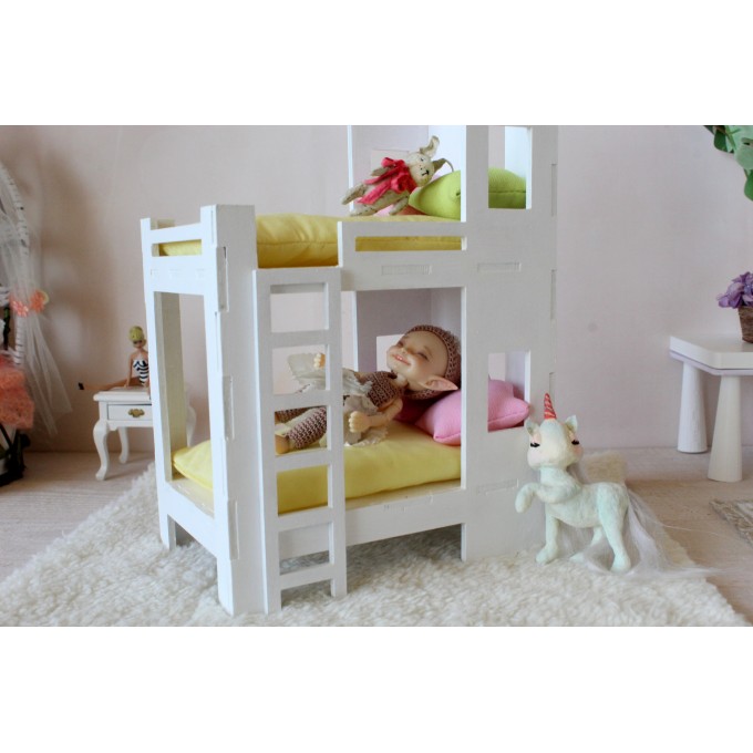 Miniature bunk bed 1/12 scale dollhouse furniture 