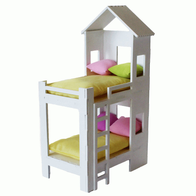 Miniature bunk bed 1/12 scale dollhouse furniture 