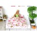 Miniature bedding set dollhouse blanket pillows pink