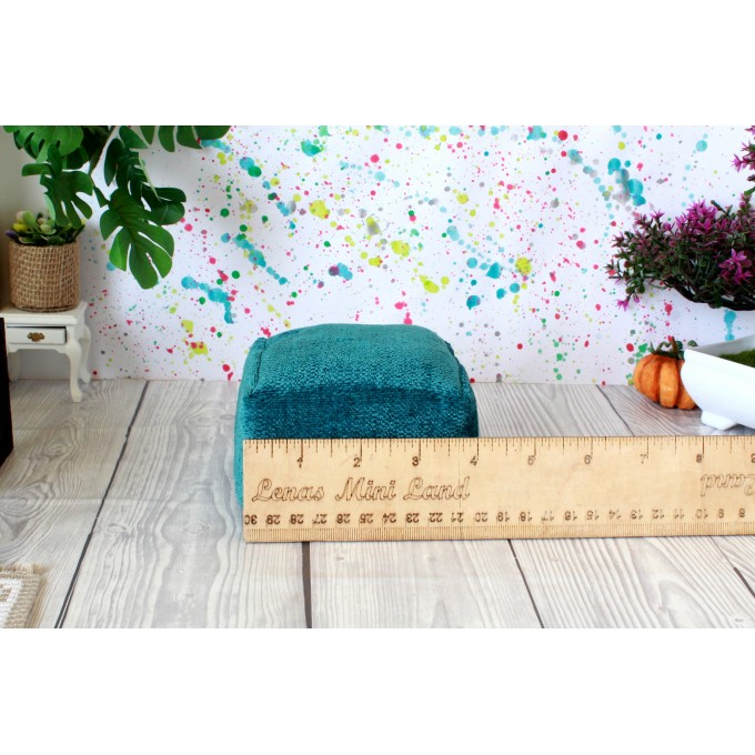 Miniature furniture pouf bed 2 in 1 seat 1:6 scale
