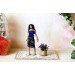 Miniature boho plant with pot for dolls house tiny