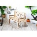 Miniature sofa 1:6 scale digital file. Dollhouse furniture