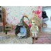Miniature hanging chair, wicker dollhouse furniture