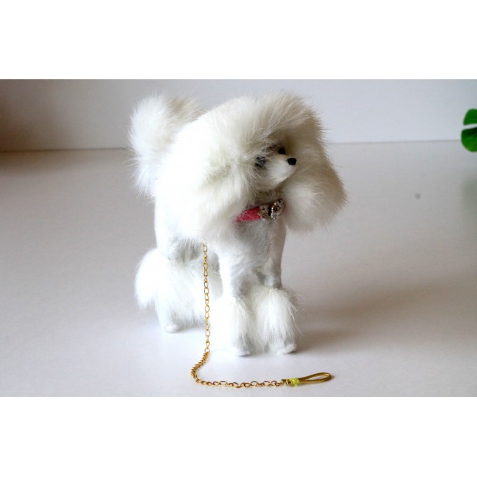 Miniature dog pink poodle, realistic BJD doll prop