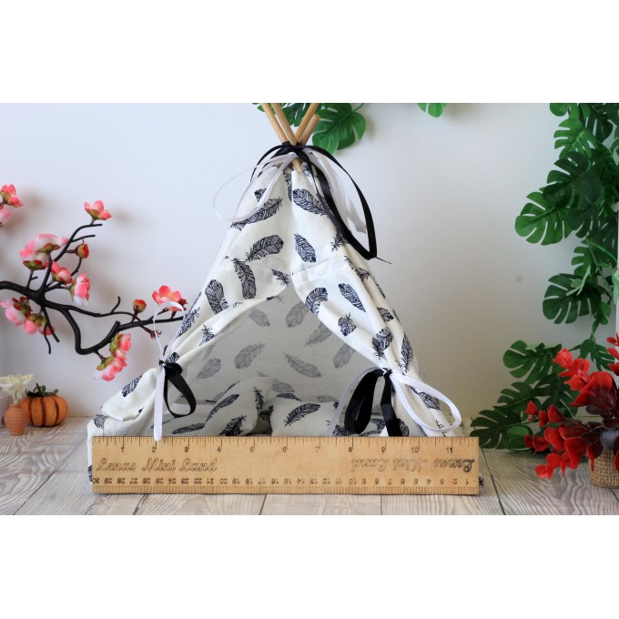 Teepee doll tent for Barb, 12 inch BJD doll. Wigwam 