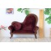 Miniature dollhouse sofa Victorian style brown wood 