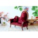 Miniature dollhouse sofa Victorian style brown wood 