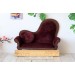 Miniature dollhouse sofa Victorian style brown wood 