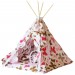 Miniature teepee tent. Tiny play-tent with mat pillows