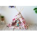 Miniature teepee tent. Tiny play-tent with mat pillows