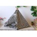 Miniature dollhouse teepee tent, 12 inch zigzag 