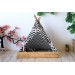 Miniature dollhouse teepee tent, 12 inch zigzag 