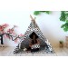 Miniature dollhouse teepee tent, 12 inch zigzag 