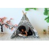 Miniature dollhouse teepee tent, 12 inch zigzag 