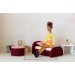 Miniature bed 1:12 scale dollhouse furniture, upholstered