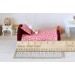 Miniature bed 1:12 scale dollhouse furniture, upholstered