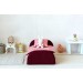 Miniature bed 1:12 scale dollhouse furniture, upholstered