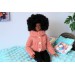 Knitted sweater Barb BJD doll. Pink chunky turtleneck 