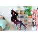 Miniature sweater for Barb dolls, black hooded dress