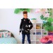 Miniature sweater for Barb dolls, black hooded dress