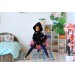 Miniature sweater for Barb dolls, black hooded dress