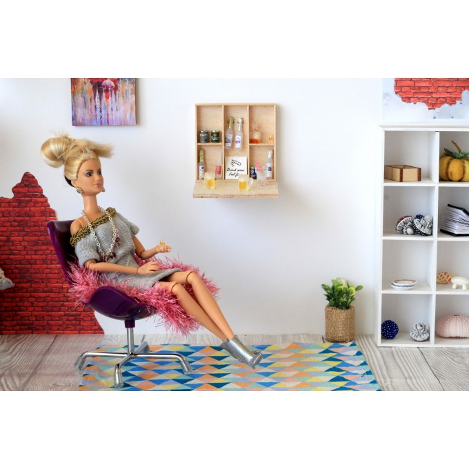 Miniature drink bar outdoor, dollhouse furniture 