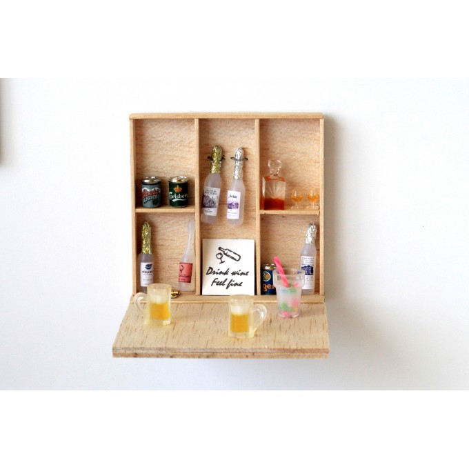 Miniature drink bar outdoor, dollhouse furniture 