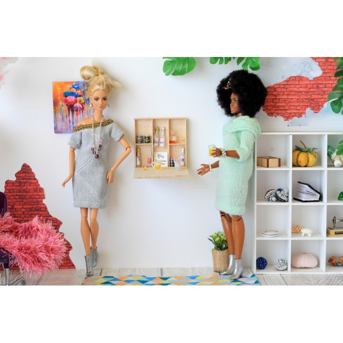 Miniature drink bar outdoor, dollhouse furniture 