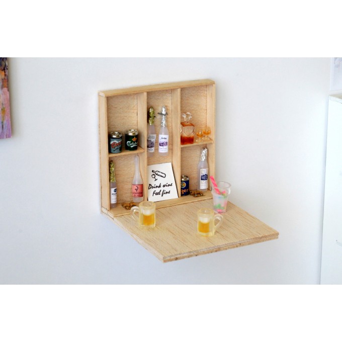 Miniature drink bar outdoor, dollhouse furniture 