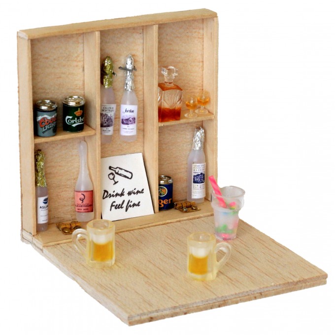 Miniature drink bar outdoor, dollhouse furniture 