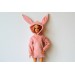 Doll sweater with bunny ears hood Barb BJD doll outfit