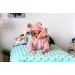 Doll sweater with bunny ears hood Barb BJD doll outfit