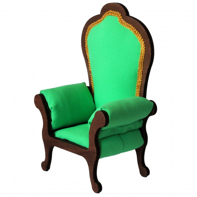 Miniature chair 1:6 scale wooden upholstered colorful 