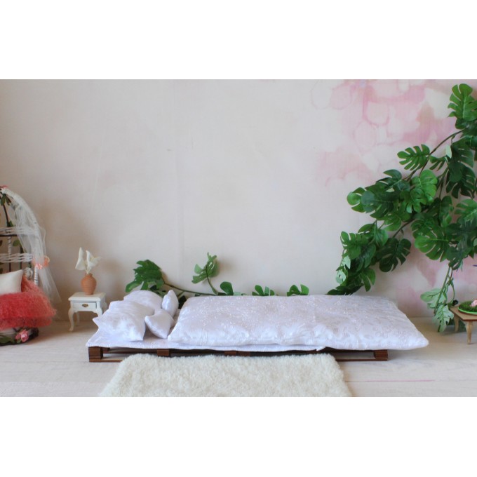 Miniature bedding set 1:6 scale bedspread 