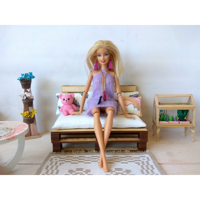 Jewelry set for doll 12-inch. Miniature kawaii 