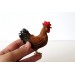 Miniature chicken figurine cotton felt hen rooster 