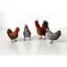 Miniature chicken figurine cotton felt hen rooster 