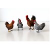 Miniature chicken figurine cotton felt hen rooster 