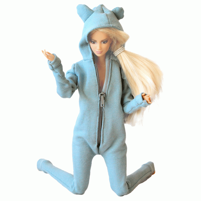Barb pajamas hooded with ears green sleepsuit 