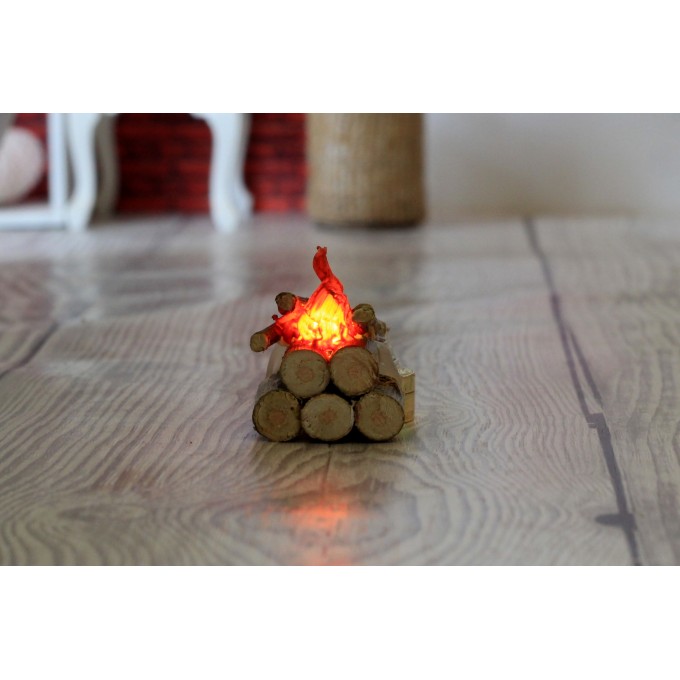 Free miniature campfire tutorial making DIY dollhouse 