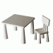 Miniature Mammut chair table set, 1:8 scale dollhouse 