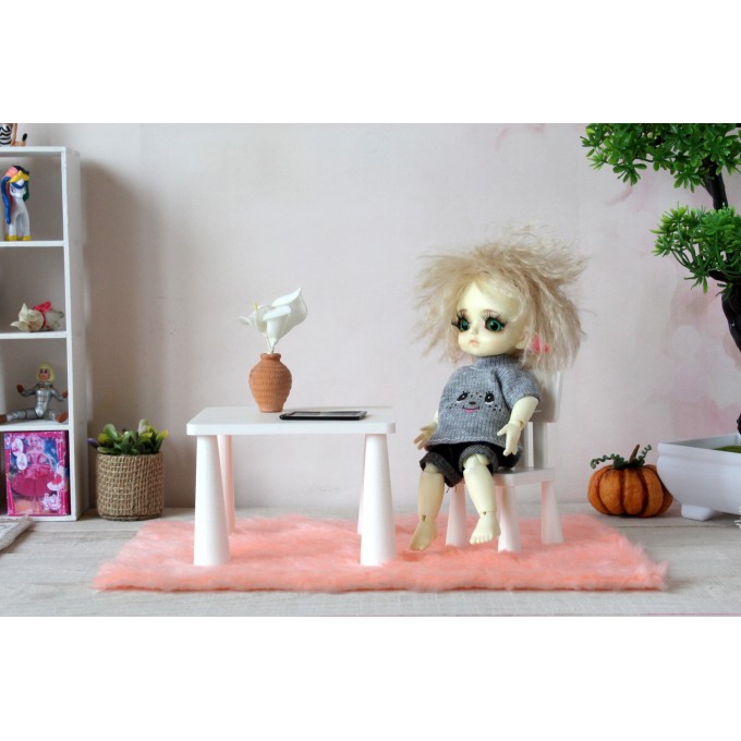 Miniature Mammut chair table set, 1:8 scale dollhouse 