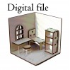 Miniature room box corner download vector file laser c