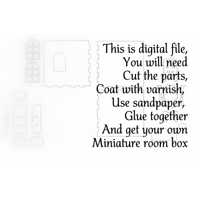 Miniature room box corner download vector file laser c