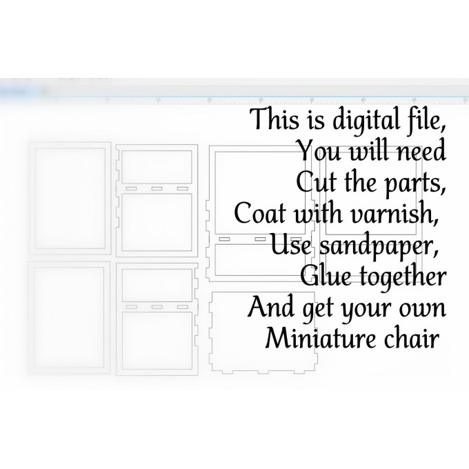 Miniature dollhouse chair digital download file. 1:6 scale