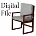 Miniature dollhouse chair digital download file. 1:6 scale